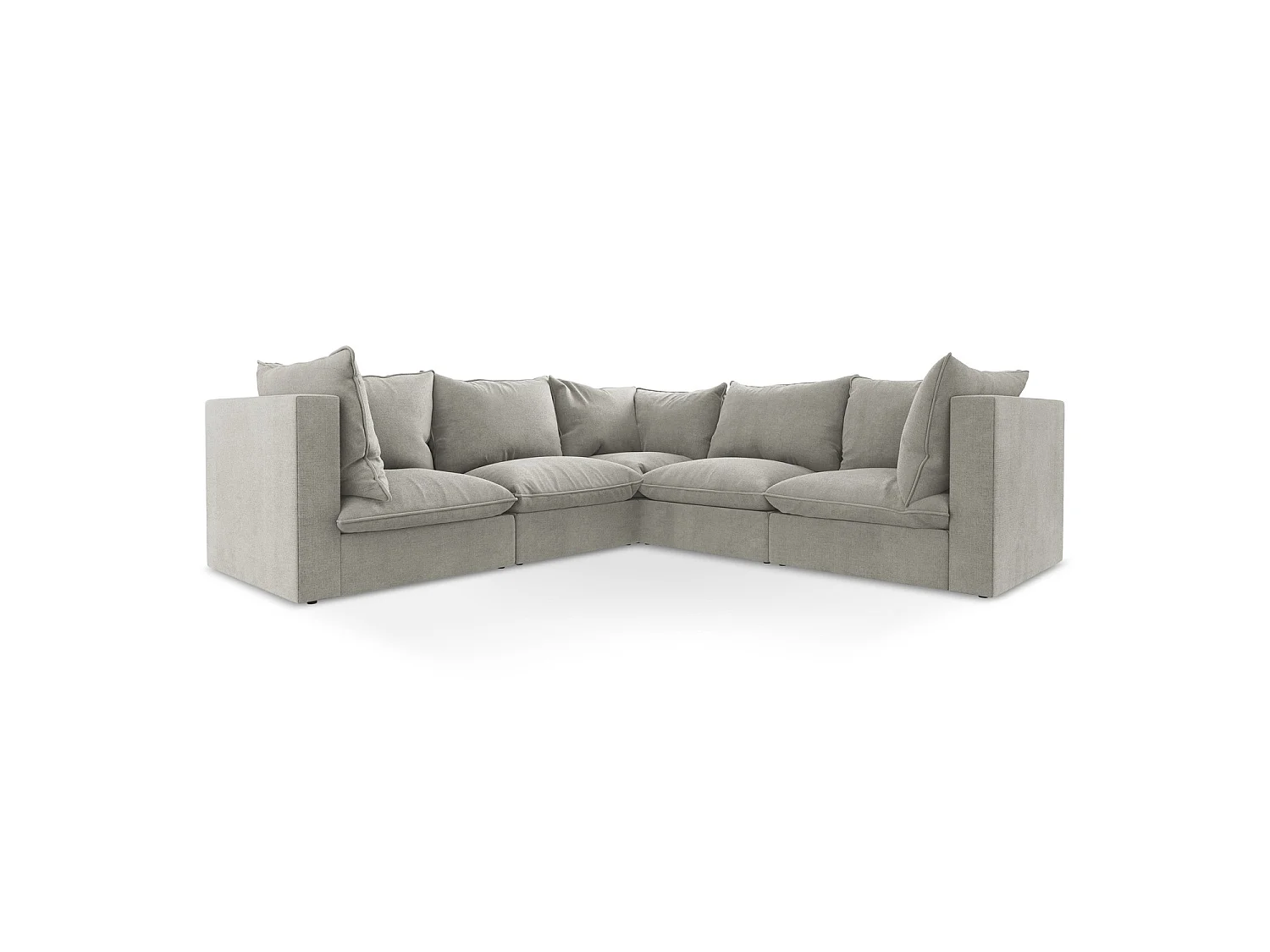 Modulares Ecksofa - - Strukturstoff - Hellgrau - RAVENNA