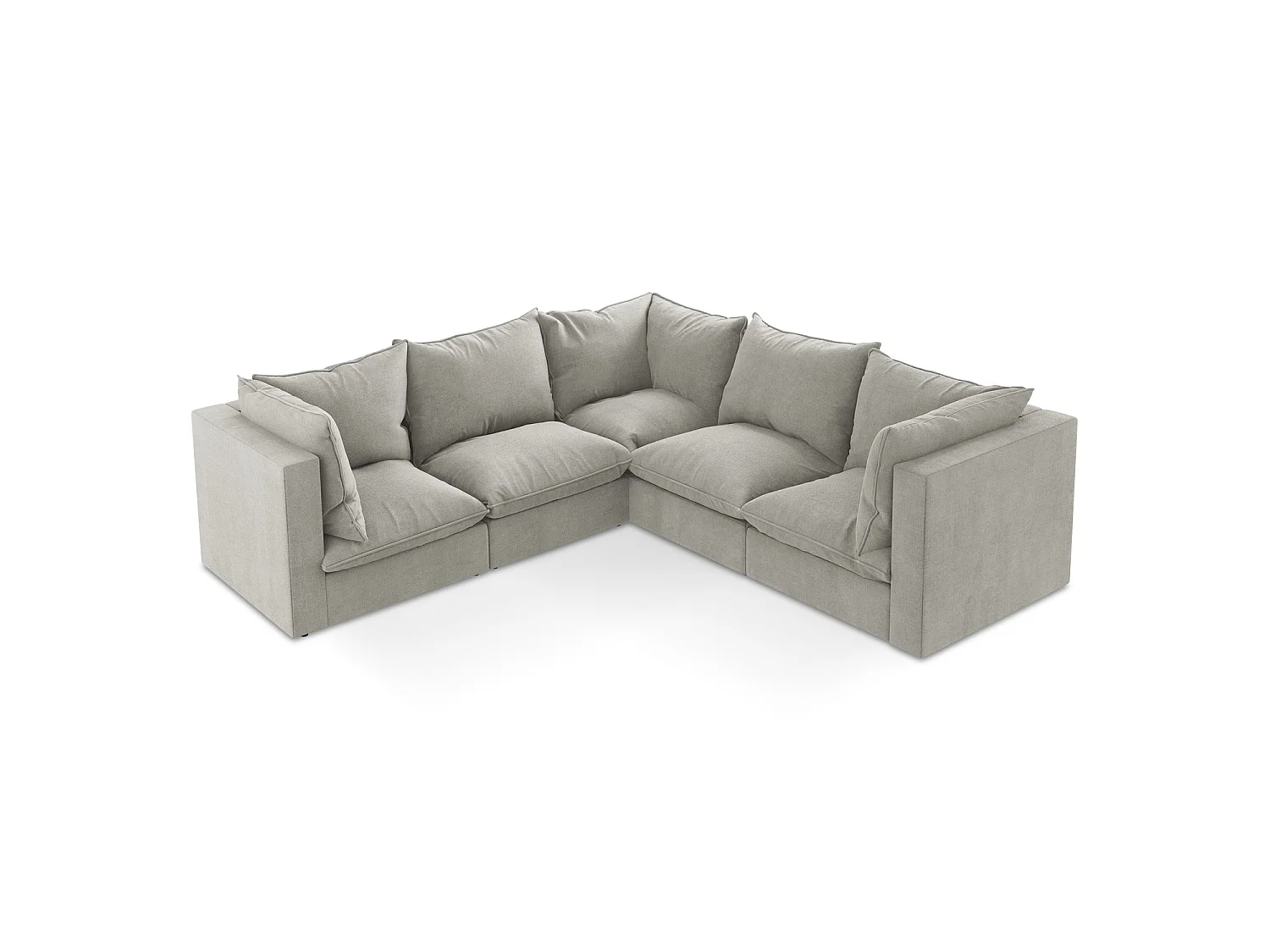 Modulares Ecksofa - - Strukturstoff - Hellgrau - RAVENNA