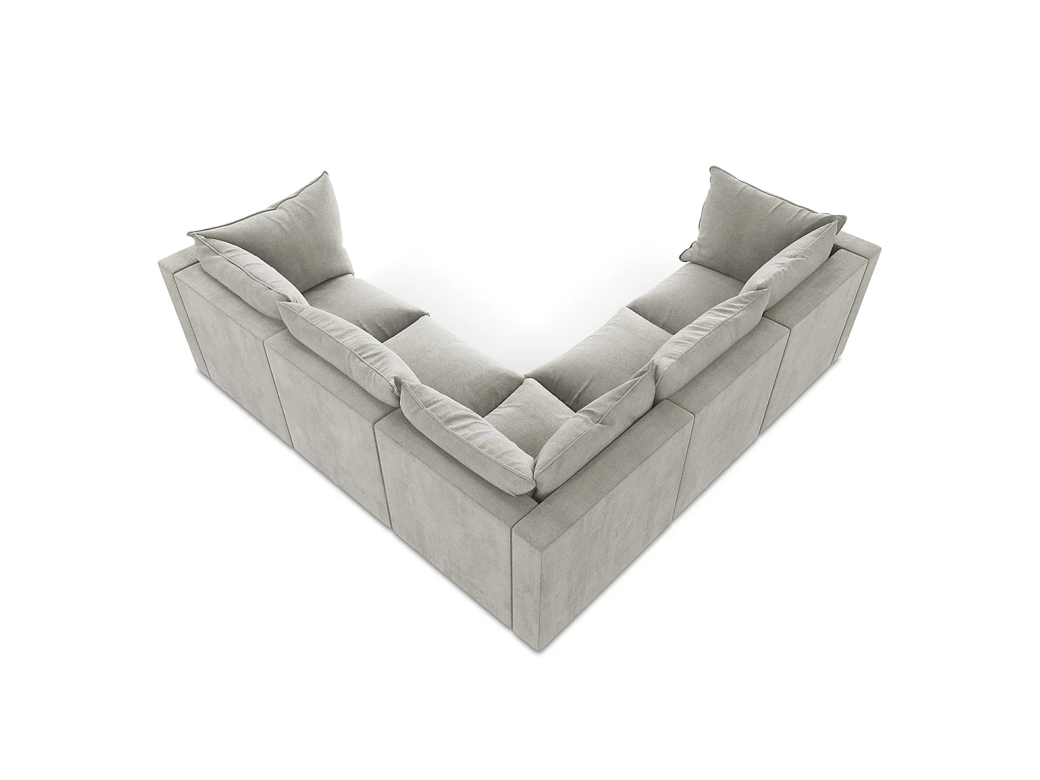 Modulares Ecksofa - - Strukturstoff - Hellgrau - RAVENNA