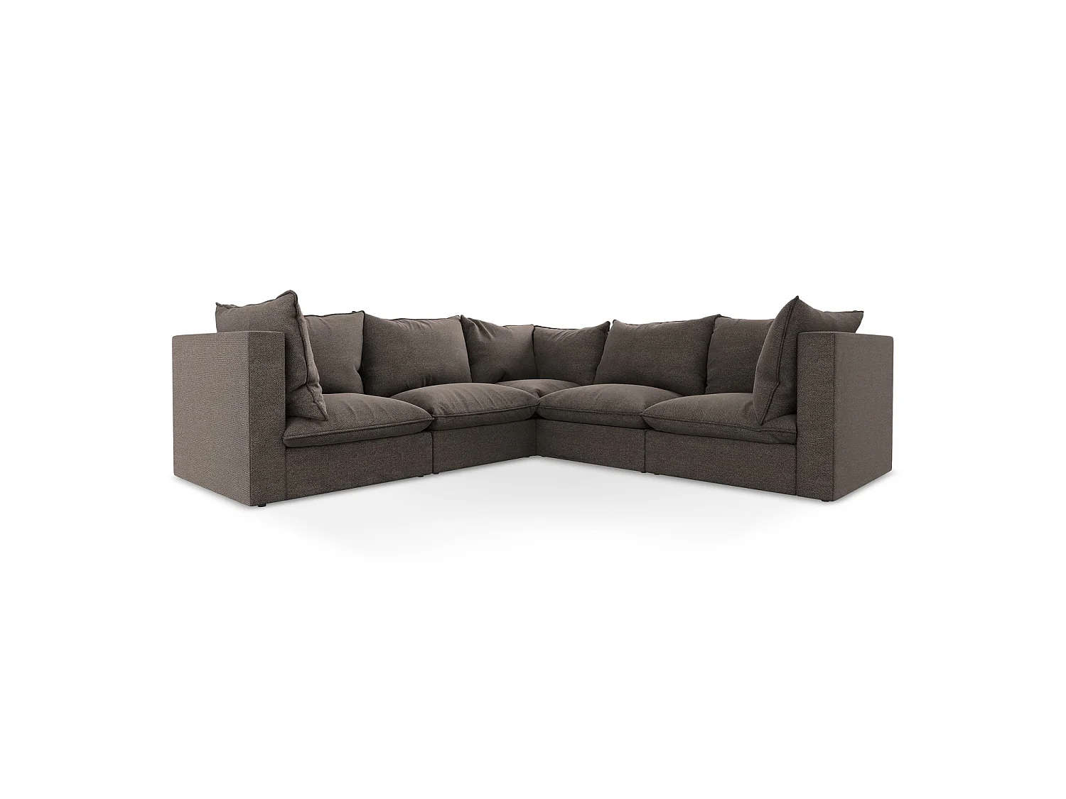 Modulaire hoekbank van chocolade bouclé - RAVENNA
