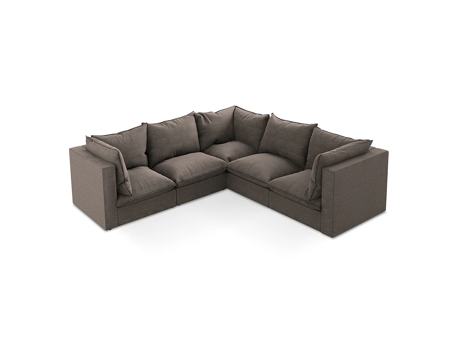 Modulaire hoekbank van chocolade bouclé - RAVENNA