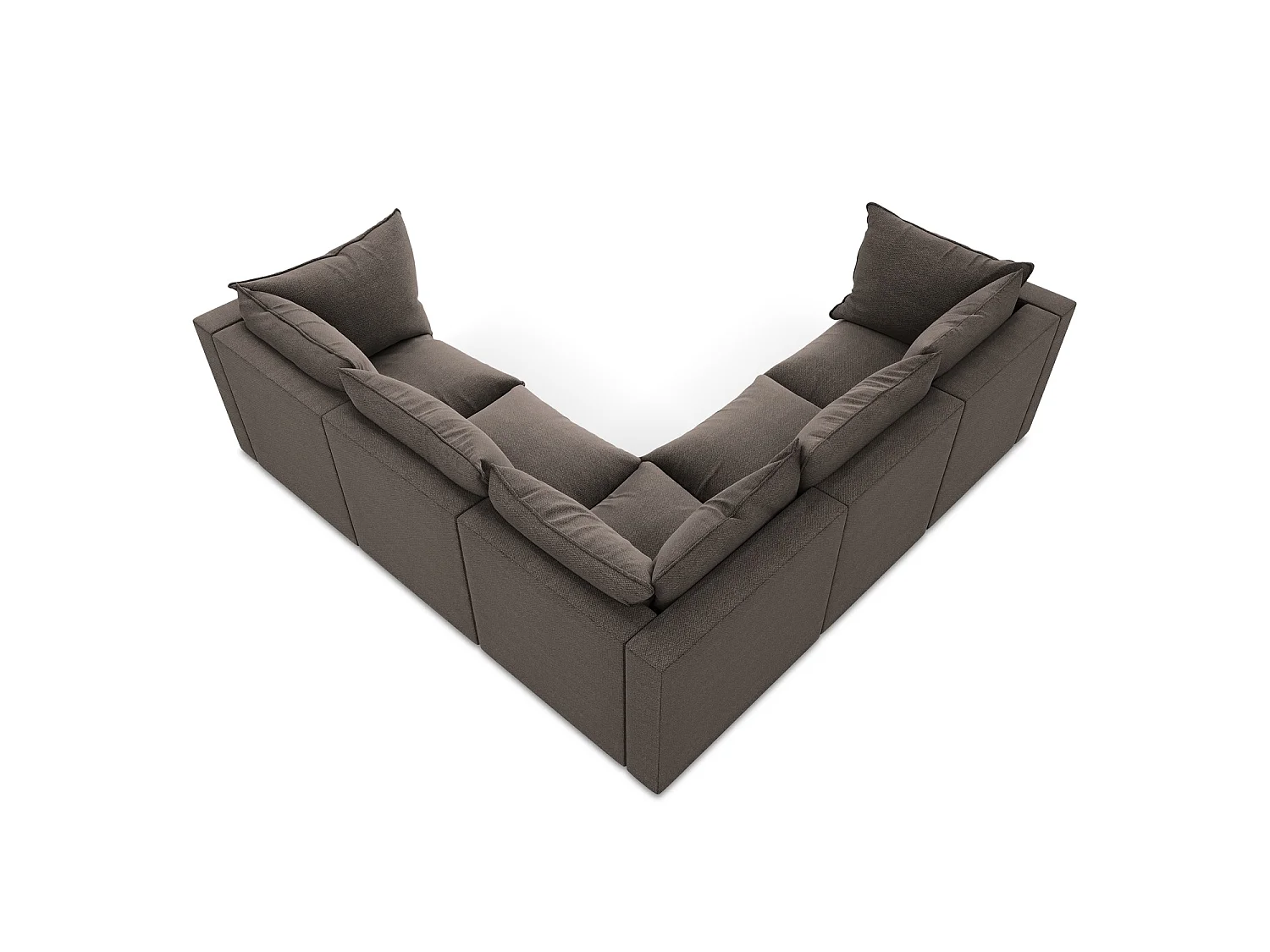 Modulaire hoekbank van chocolade bouclé - RAVENNA