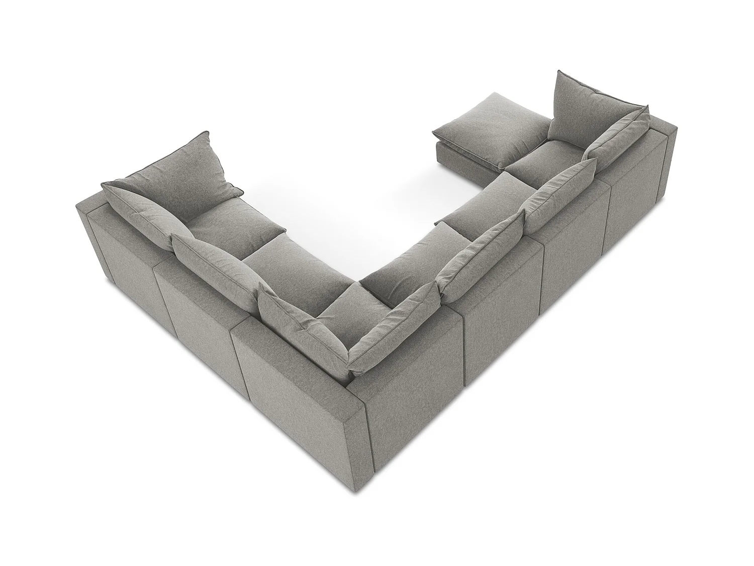 Modulares Wohnlandschaft - / - Samt - Grau - MANAO