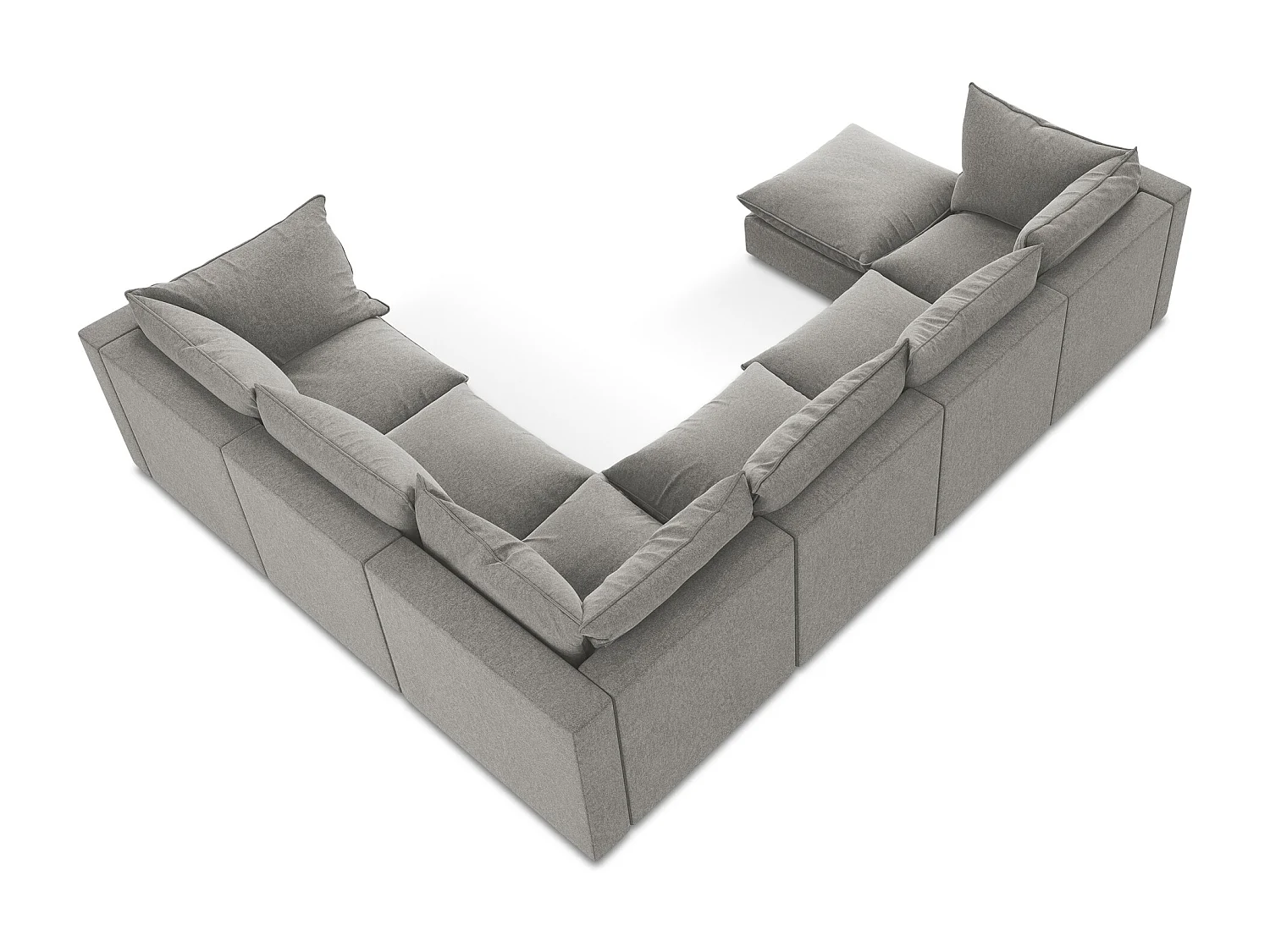 Modulares Wohnlandschaft - / - Samt - Grau - MANAO