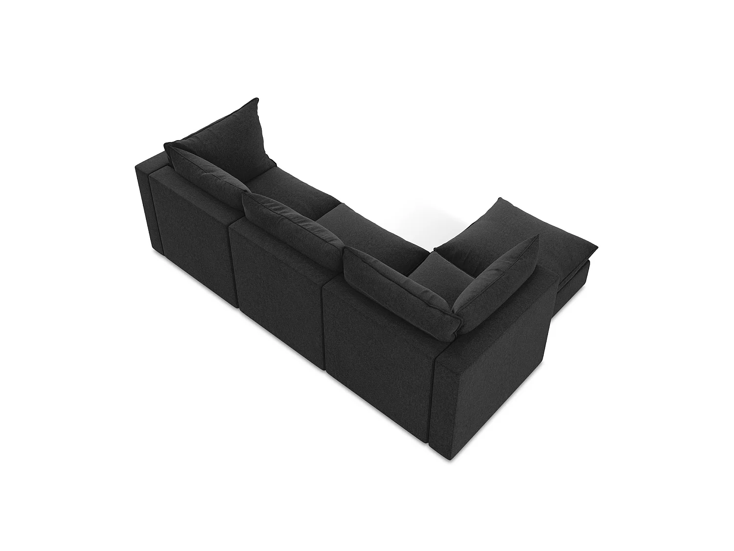 3-Sitzer Modulares Ecksofa - Ecke Links - Samt - Schwarz - RAVENNA