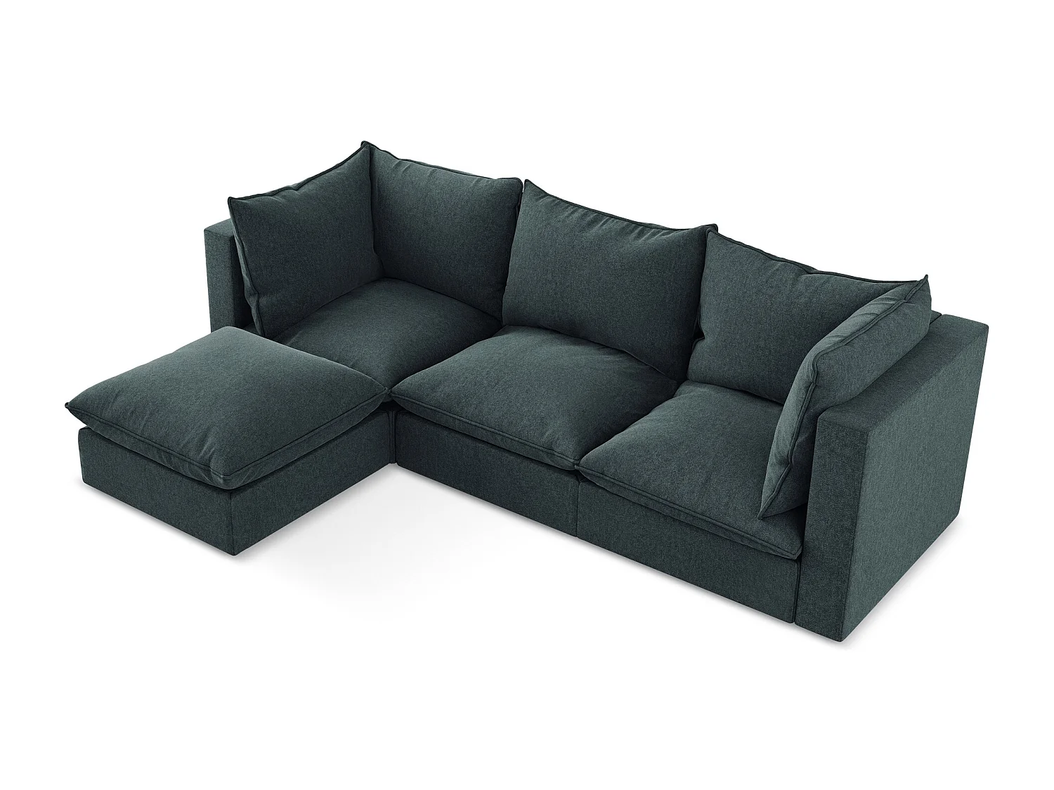 Modulaire hoekbank links van marien velours - MANAO