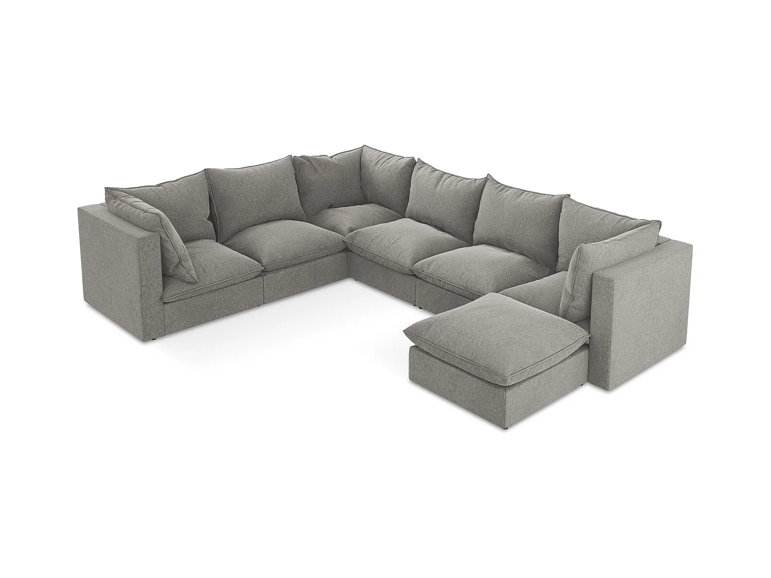 Modulares Wohnlandschaft - / - Samt - Grau - MANAO