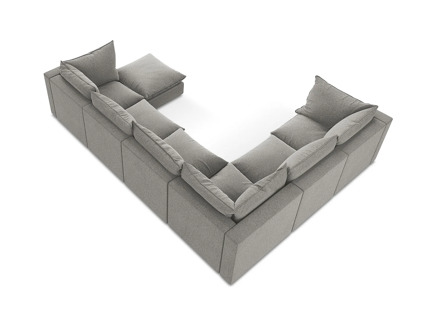 Modulares Wohnlandschaft - / - Samt - Grau - MANAO