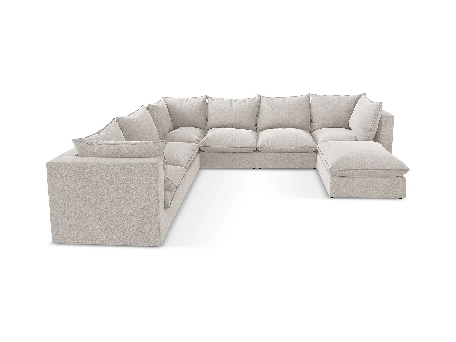 Modulares Wohnlandschaft - / - Samt - Hell beige - MANAO