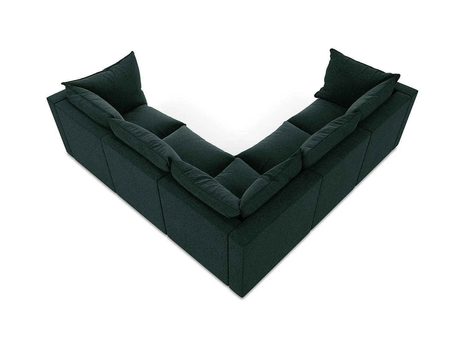 Modulares Ecksofa - - Samt - Grau Grün - MANAO