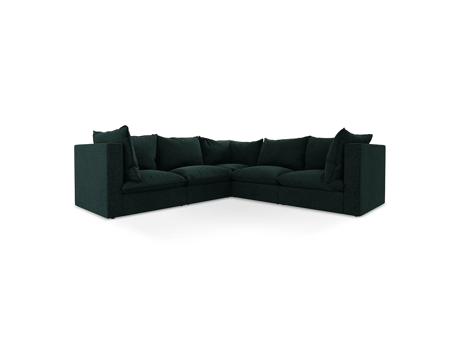 Modulares Ecksofa - - Samt - Grau Grün - RAVENNA