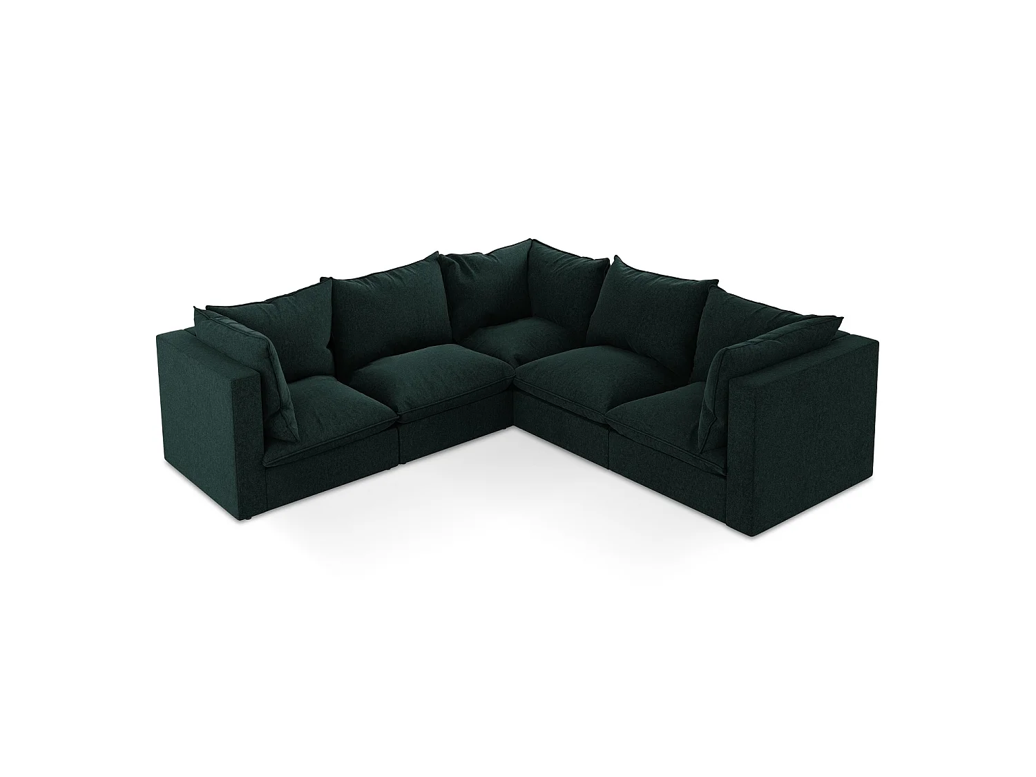 Modulares Ecksofa - - Samt - Grau Grün - RAVENNA