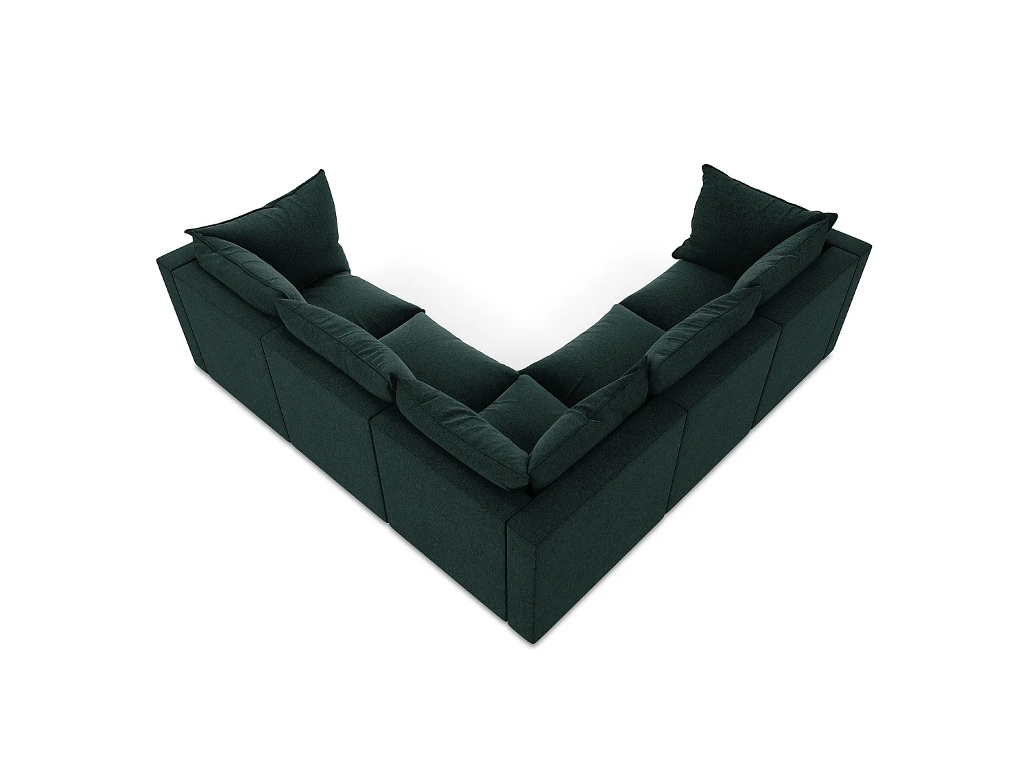 Modulares Ecksofa - - Samt - Grau Grün - RAVENNA