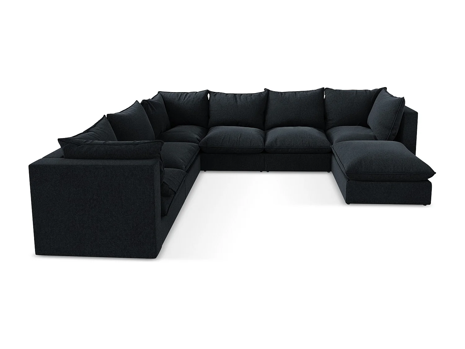 Sofa modułowa panoramiczna - z tkaniny welwetowej - królewski niebieski - MANAO