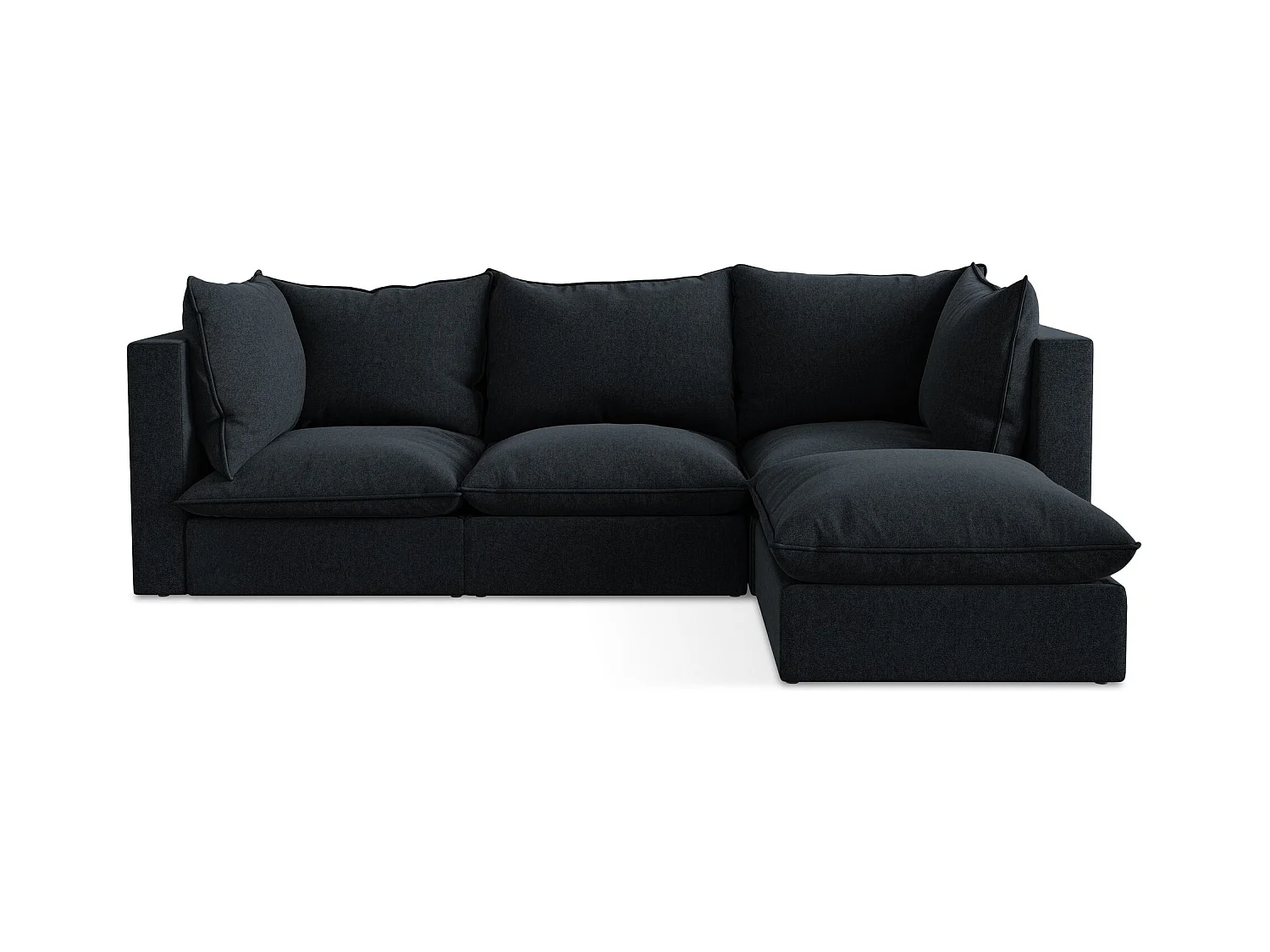3-Sitzer Modulares Ecksofa - Ecke Rechts - Samt - Königsblau - MANAO