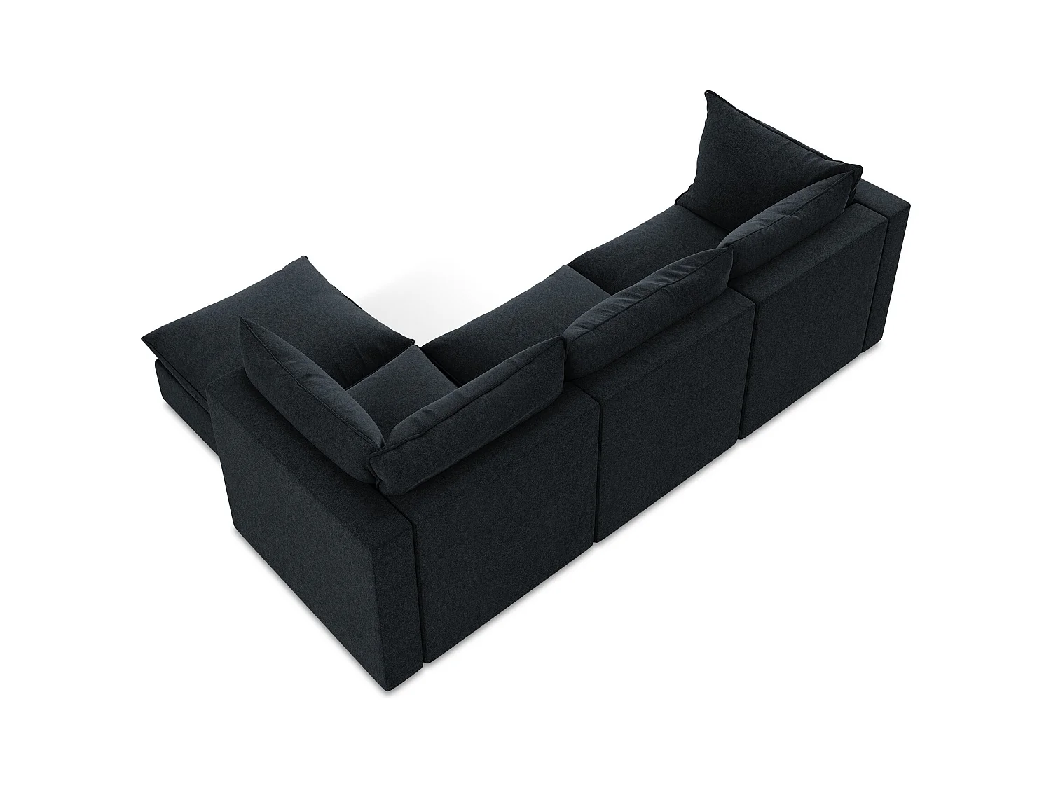 3-Sitzer Modulares Ecksofa - Ecke Rechts - Samt - Königsblau - MANAO