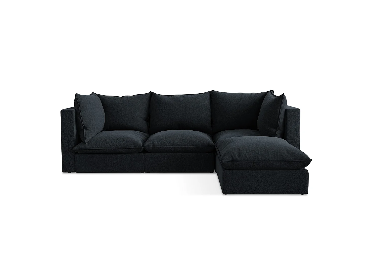 3-Sitzer Modulares Ecksofa - Ecke Rechts - Samt - Königsblau - RAVENNA