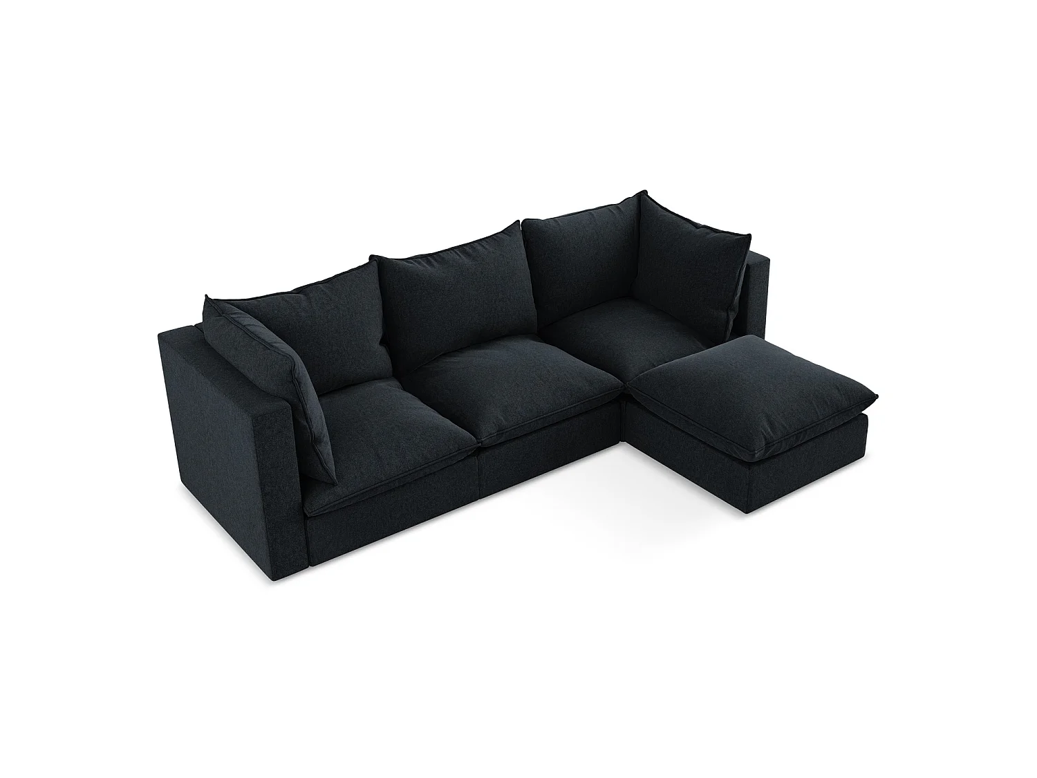 3-Sitzer Modulares Ecksofa - Ecke Rechts - Samt - Königsblau - RAVENNA