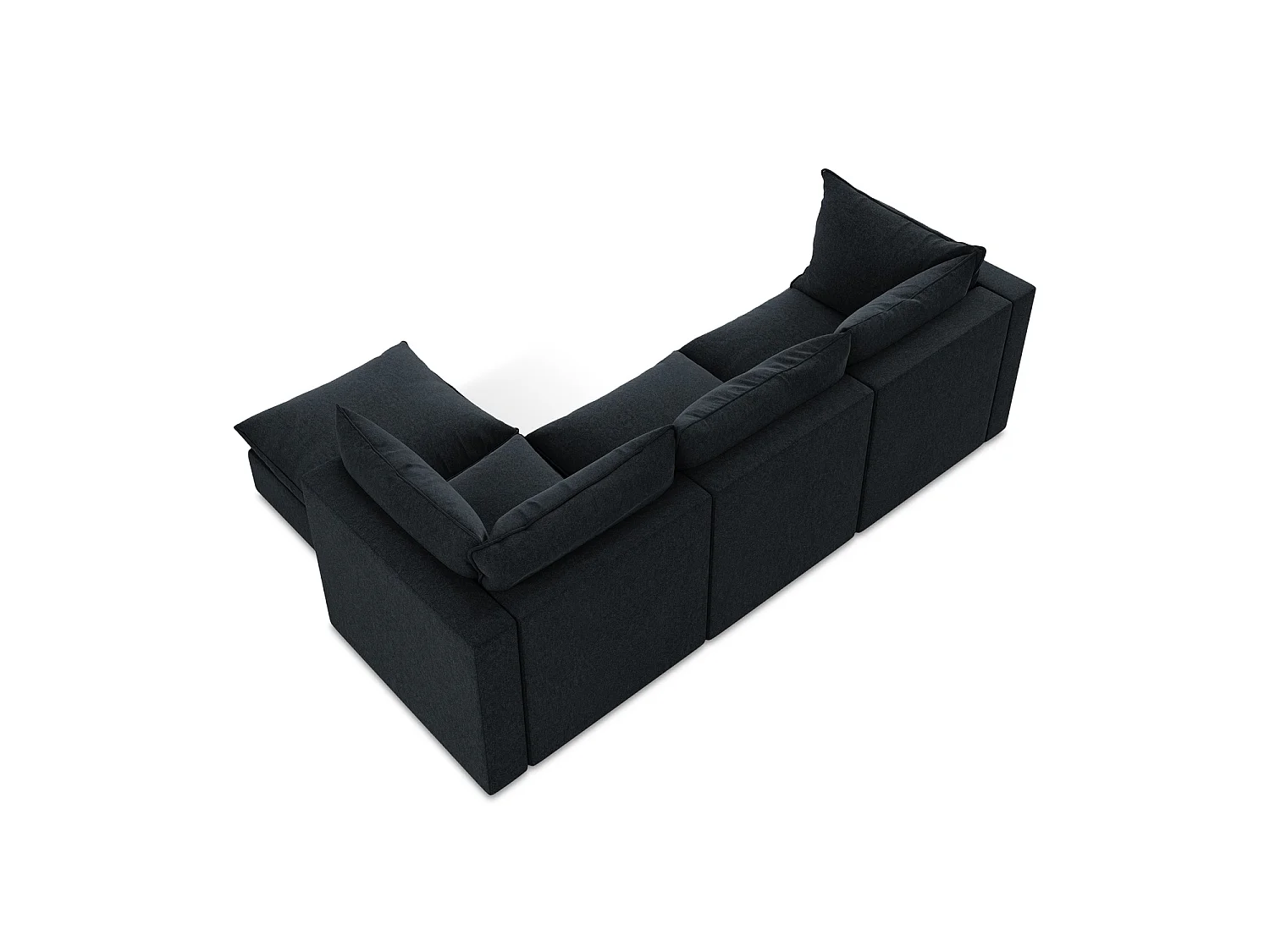 3-Sitzer Modulares Ecksofa - Ecke Rechts - Samt - Königsblau - RAVENNA