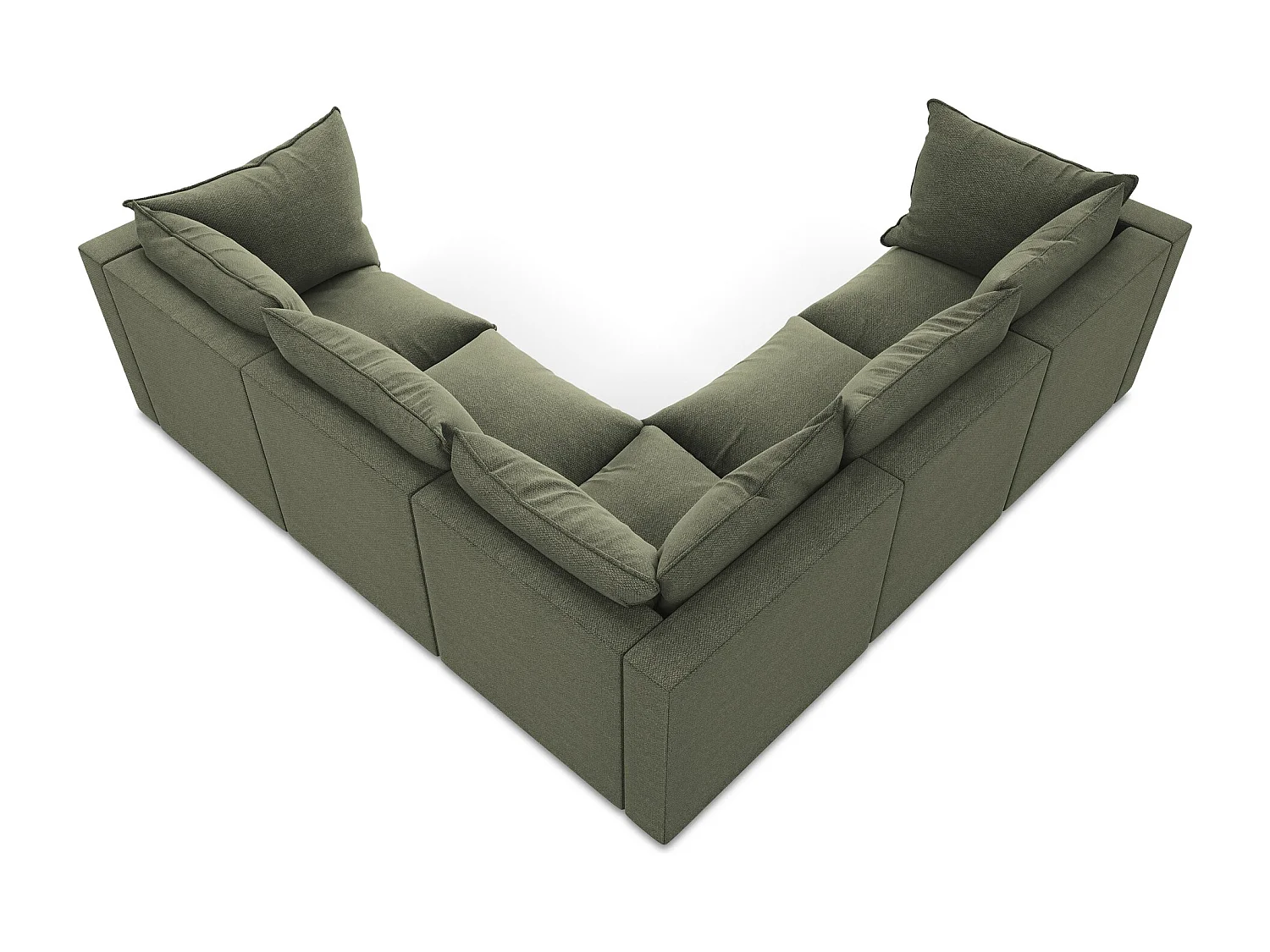Modulares Ecksofa - - Bouclé - Olive - MANAO