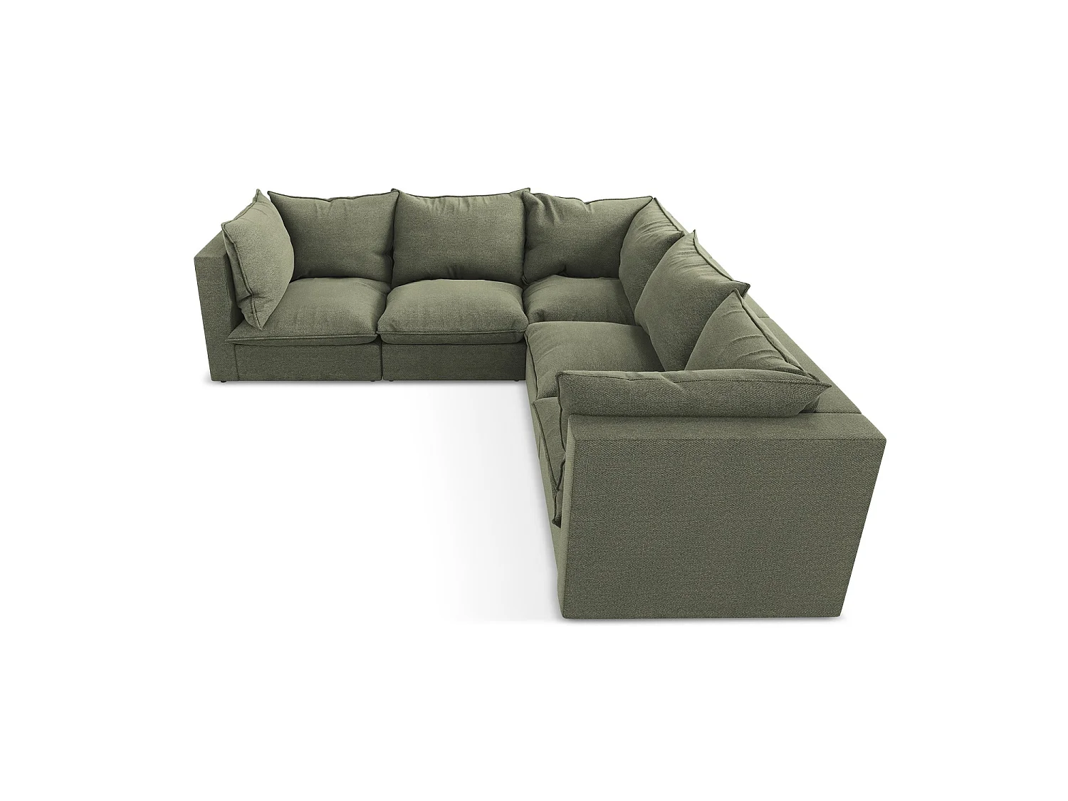 Modulaire hoekbank van olijf bouclé - RAVENNA
