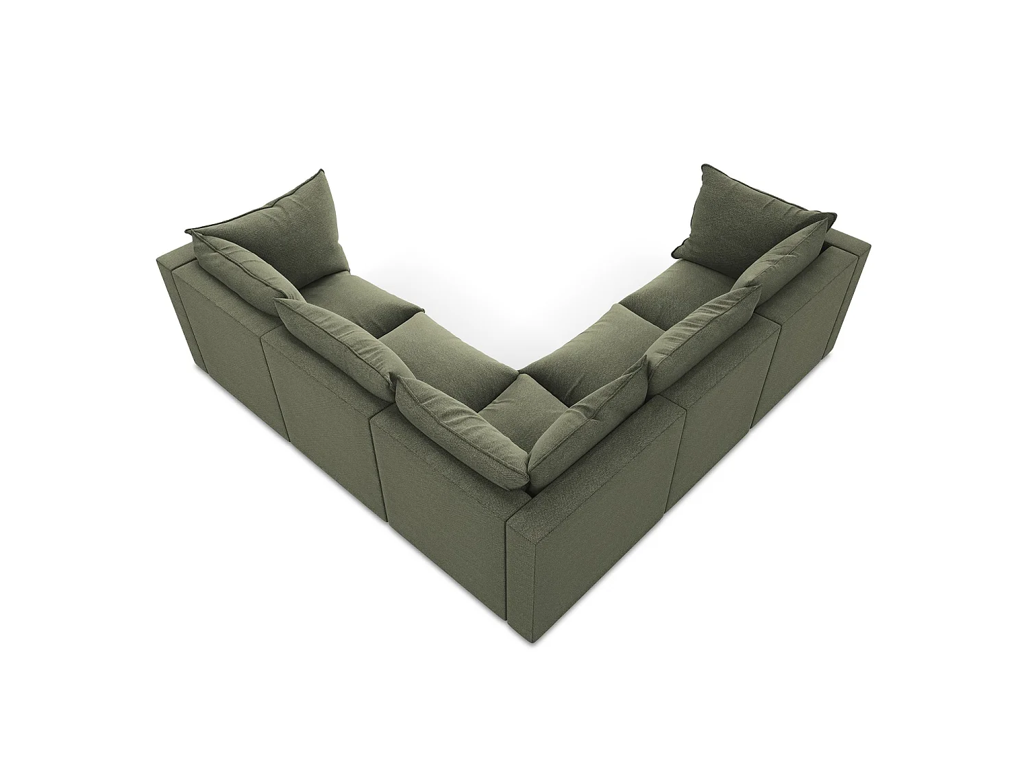 Modulaire hoekbank van olijf bouclé - RAVENNA