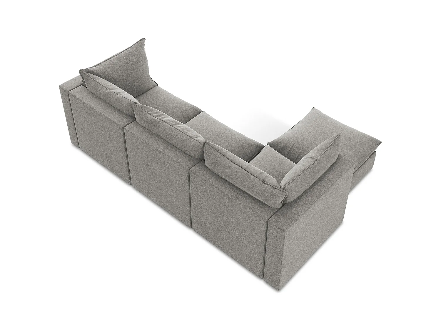 Modulaire hoekbank links van grijs velours - MANAO