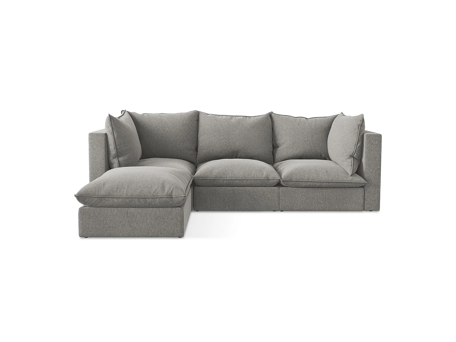 Modulaire hoekbank links van grijs velours - RAVENNA