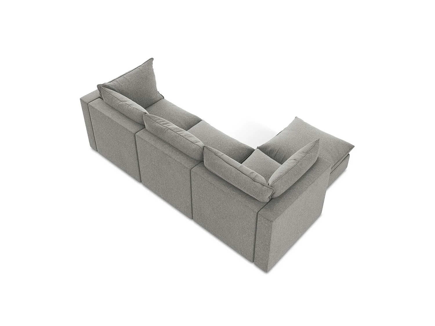 Modulaire hoekbank links van grijs velours - RAVENNA