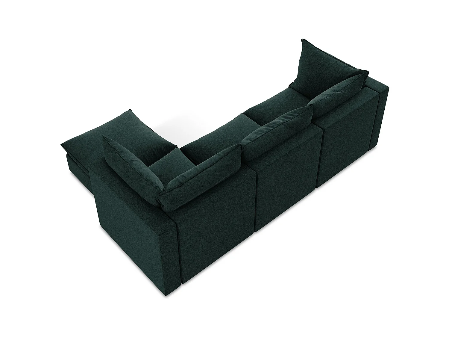 Modulaire hoekbank rechts van grijsgroen velours - MANAO