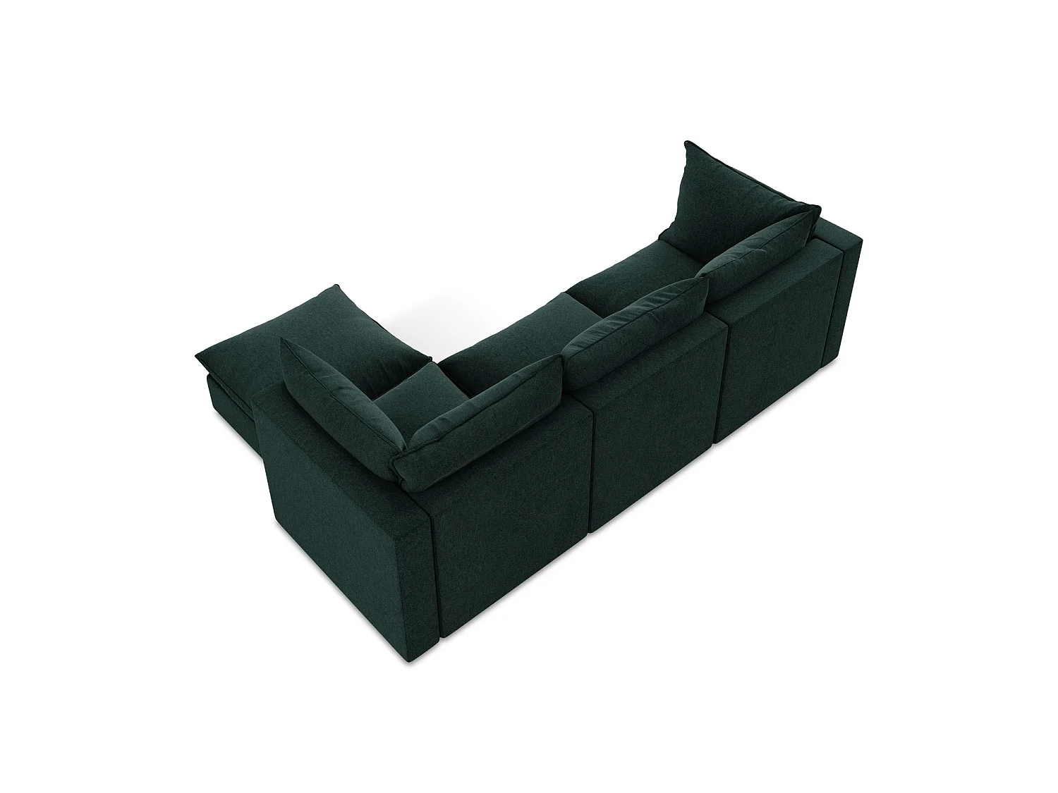 3-Sitzer Modulares Ecksofa - Ecke Rechts - Samt - Grau Grün - RAVENNA