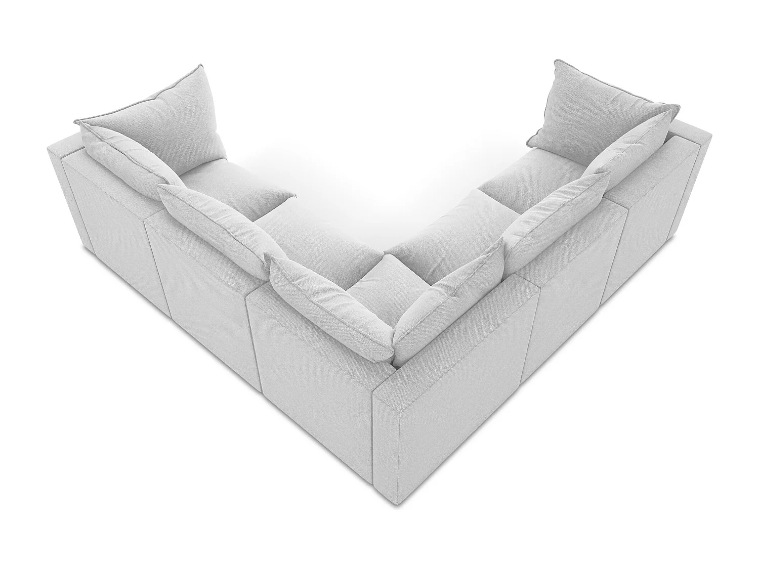 Modulares Ecksofa - - Bouclé - Silber - MANAO