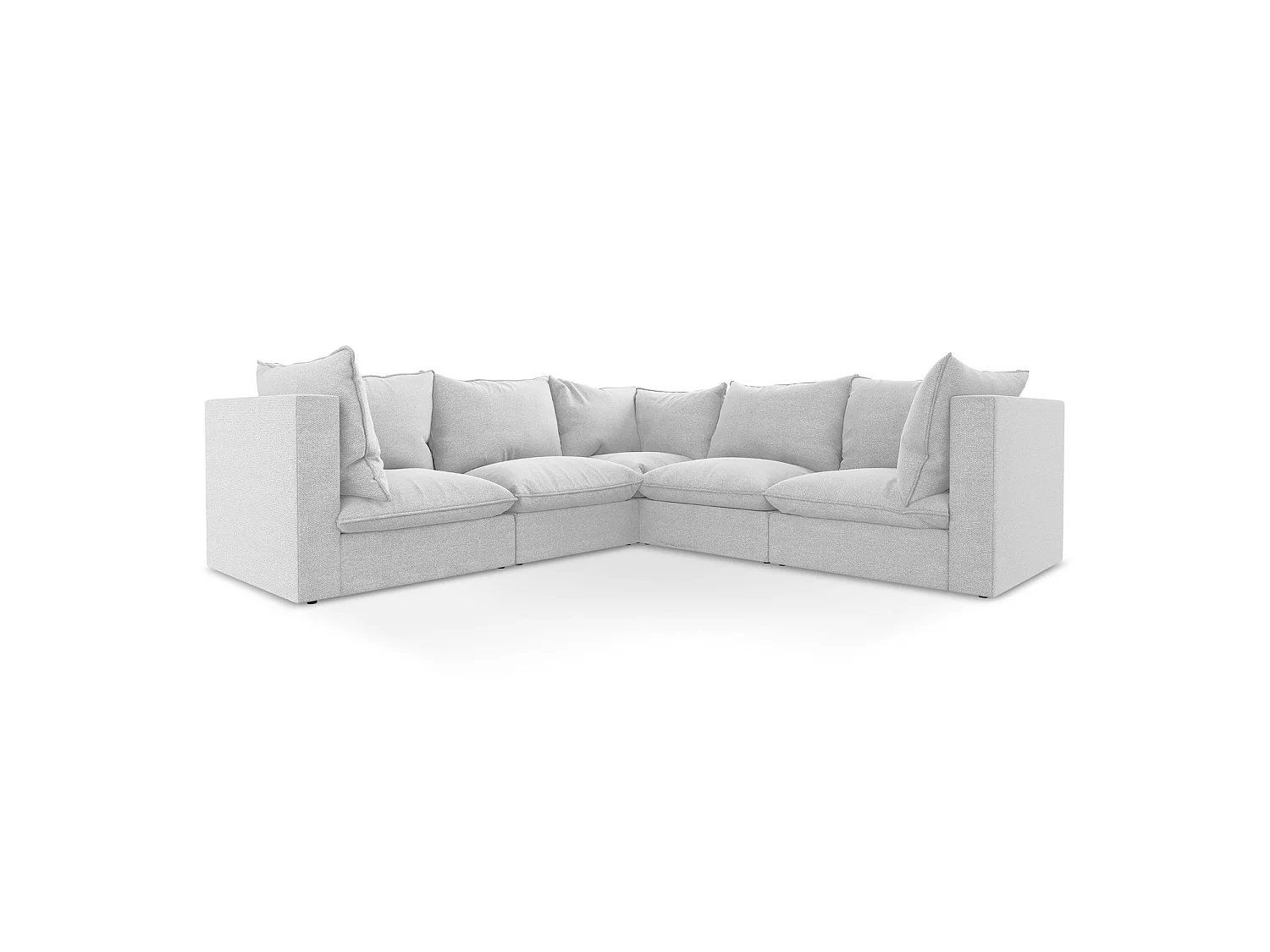 Modulaire hoekbank van zilver bouclé - RAVENNA