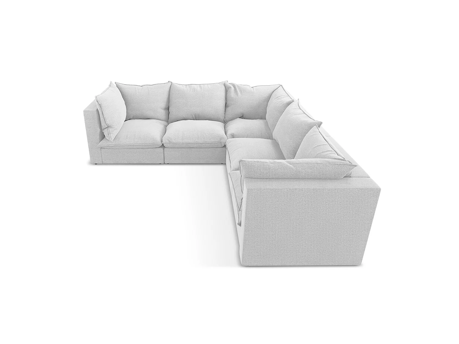 Modulaire hoekbank van zilver bouclé - RAVENNA