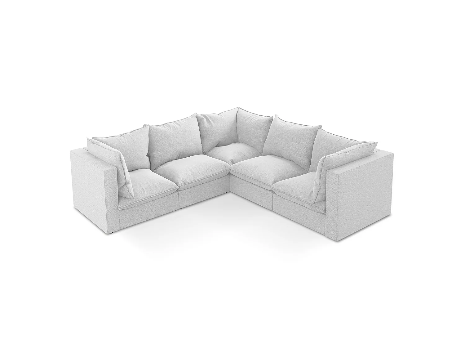 Modulaire hoekbank van zilver bouclé - RAVENNA