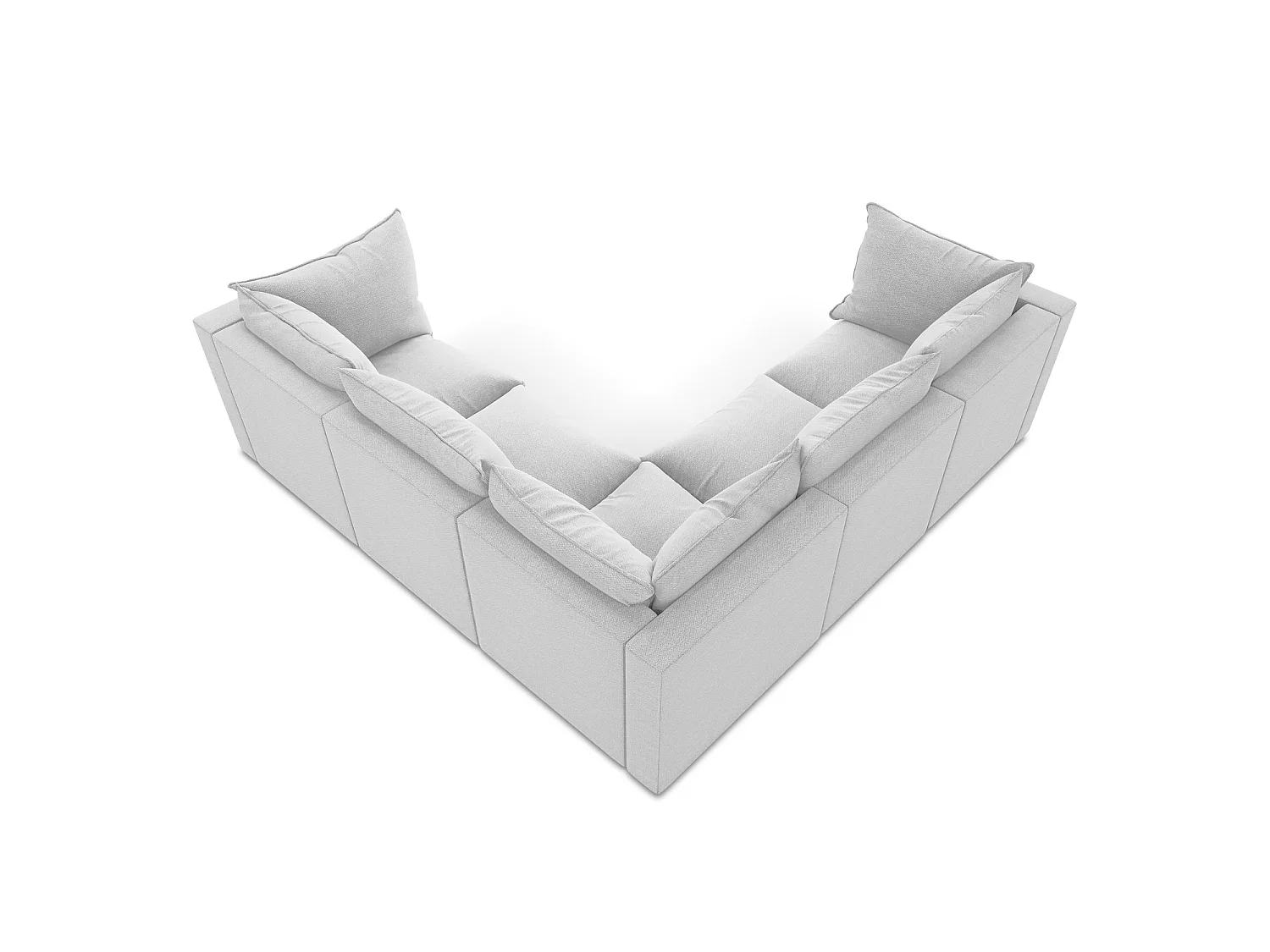 Modulaire hoekbank van zilver bouclé - RAVENNA