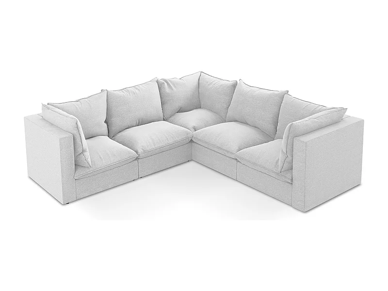 Modulaire hoekbank van zilver bouclé - MANAO