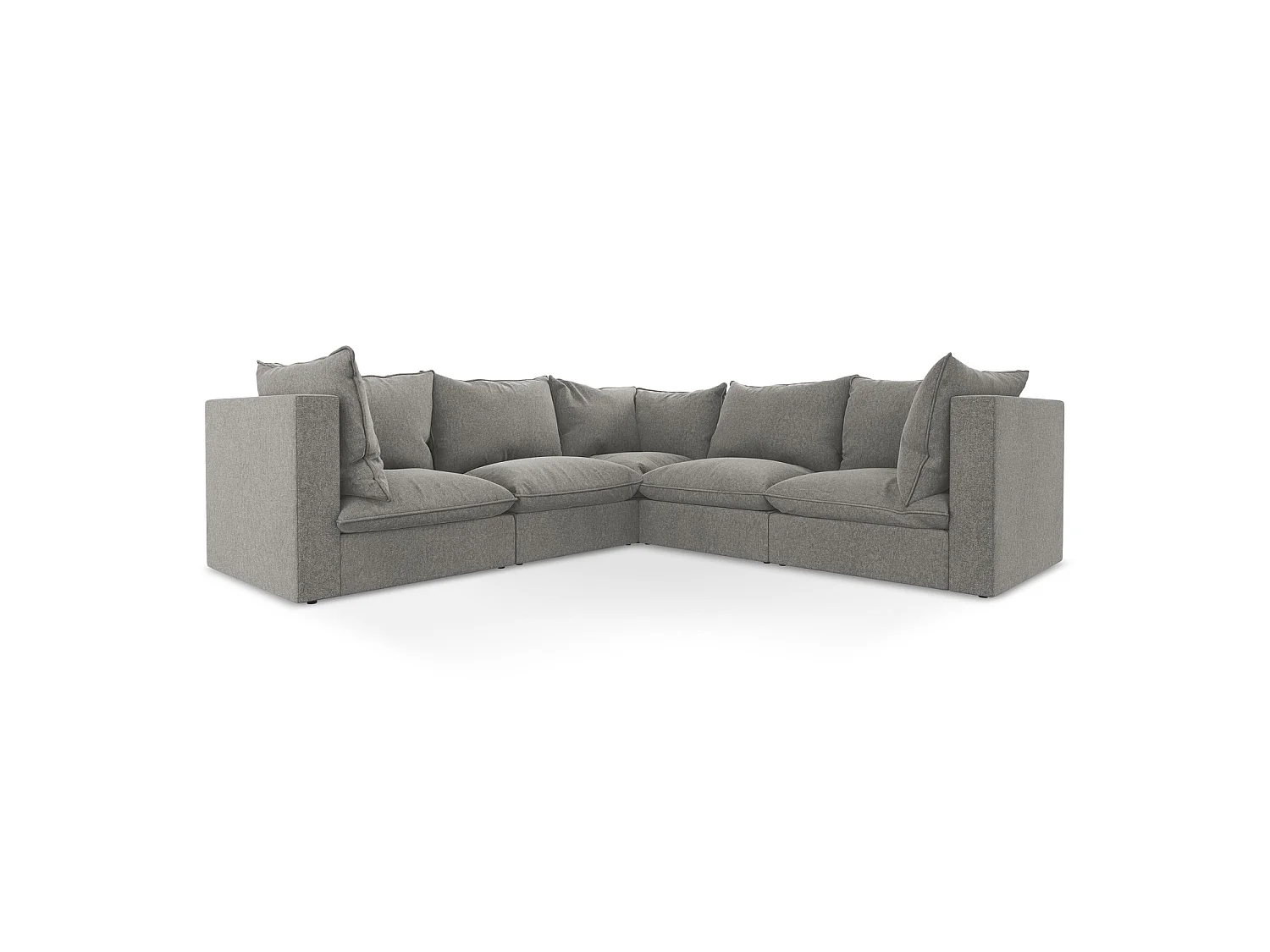 Modulaire hoekbank van grijs velours - RAVENNA