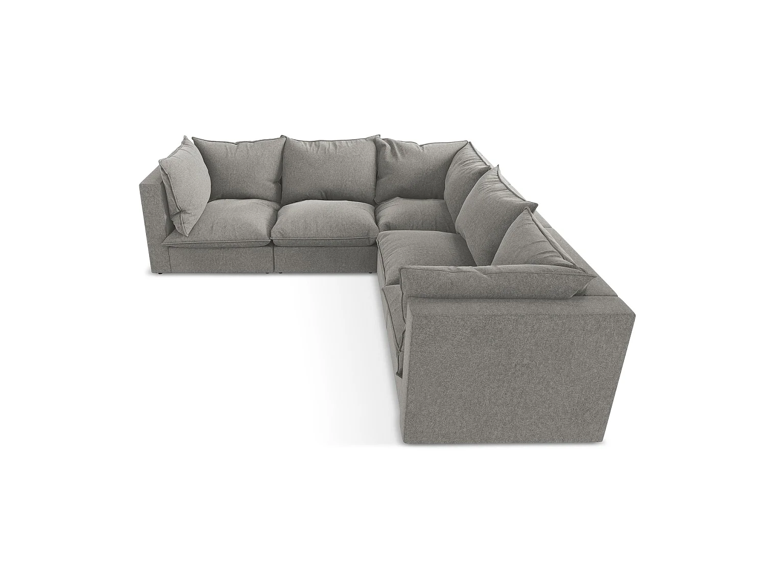 Modulaire hoekbank van grijs velours - RAVENNA