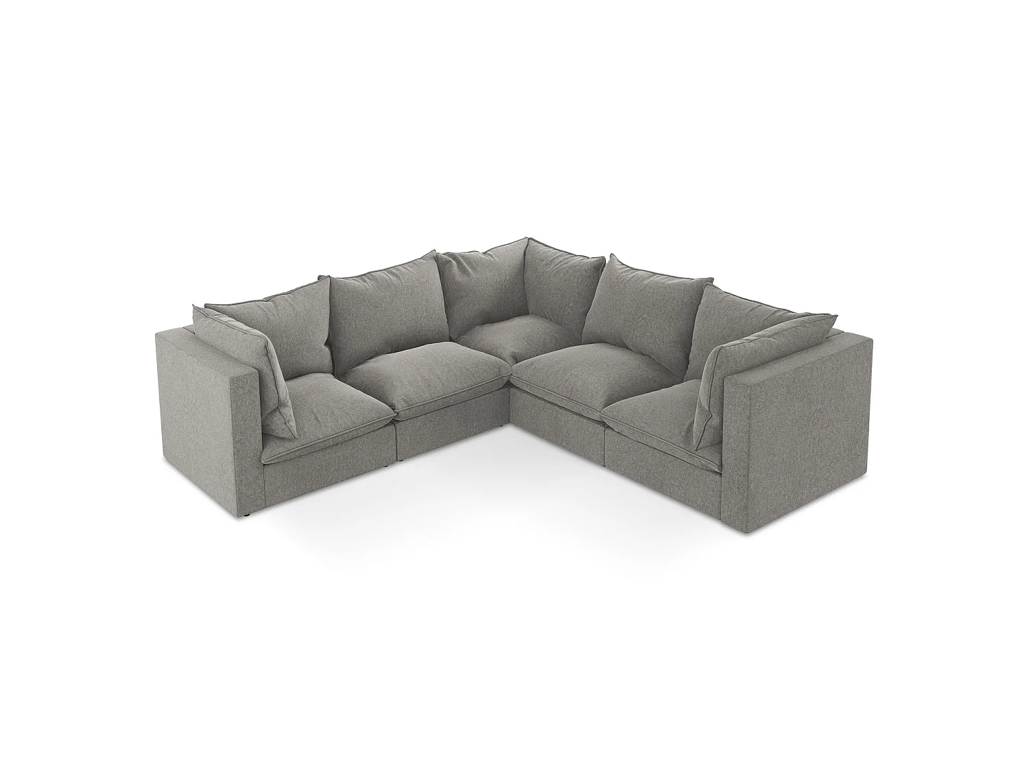 Modulaire hoekbank van grijs velours - RAVENNA