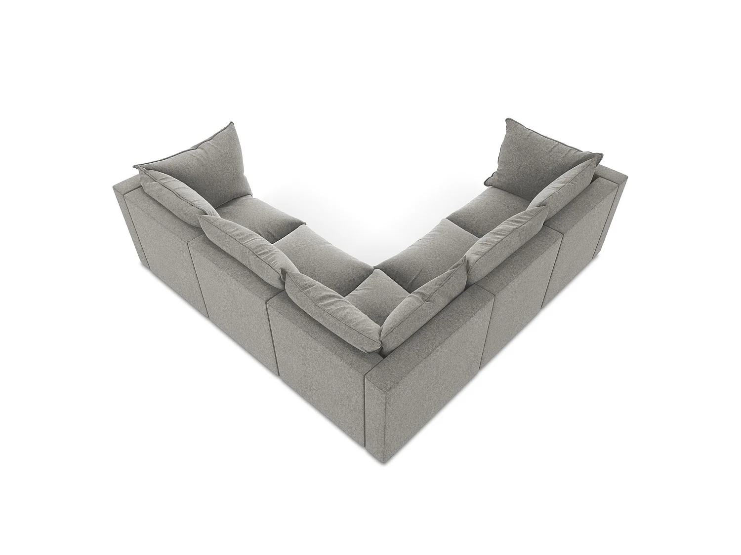 Modulaire hoekbank van grijs velours - RAVENNA