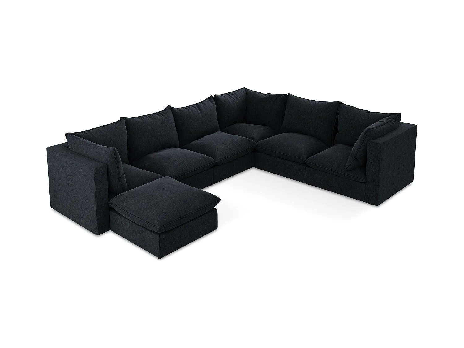 Sofa modułowa panoramiczna - z tkaniny welwetowej - królewski niebieski - MANAO