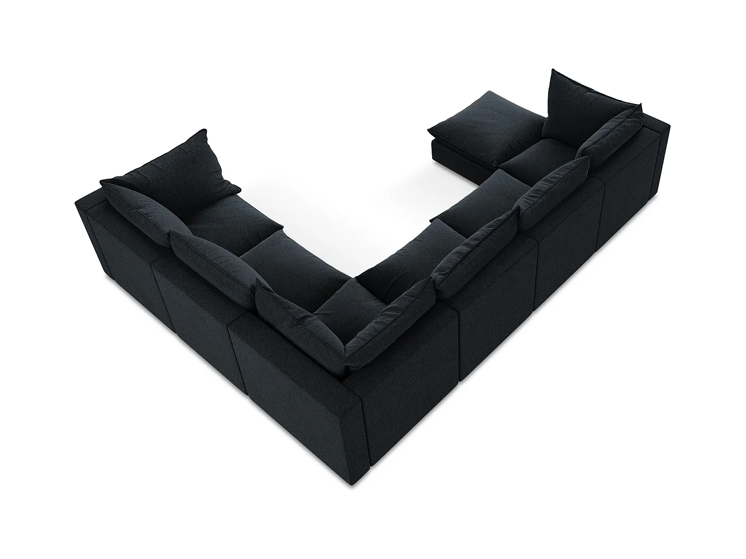 Sofa modułowa panoramiczna - z tkaniny welwetowej - królewski niebieski - MANAO