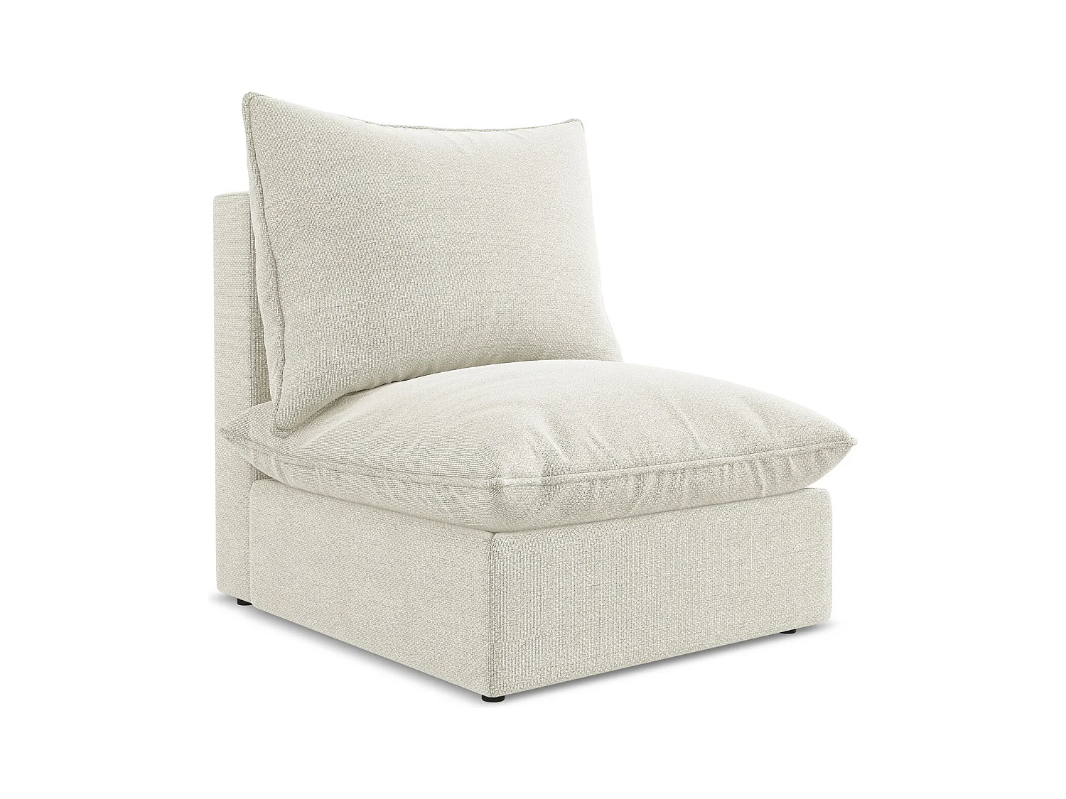 Fauteuil pour canapé modulable en tissu bouclette - sable - MANAO