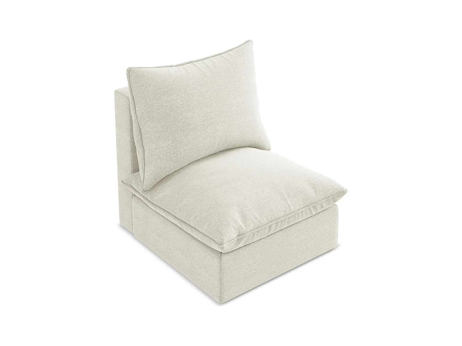 Fauteuil pour canapé modulable en tissu bouclette - sable - MANAO