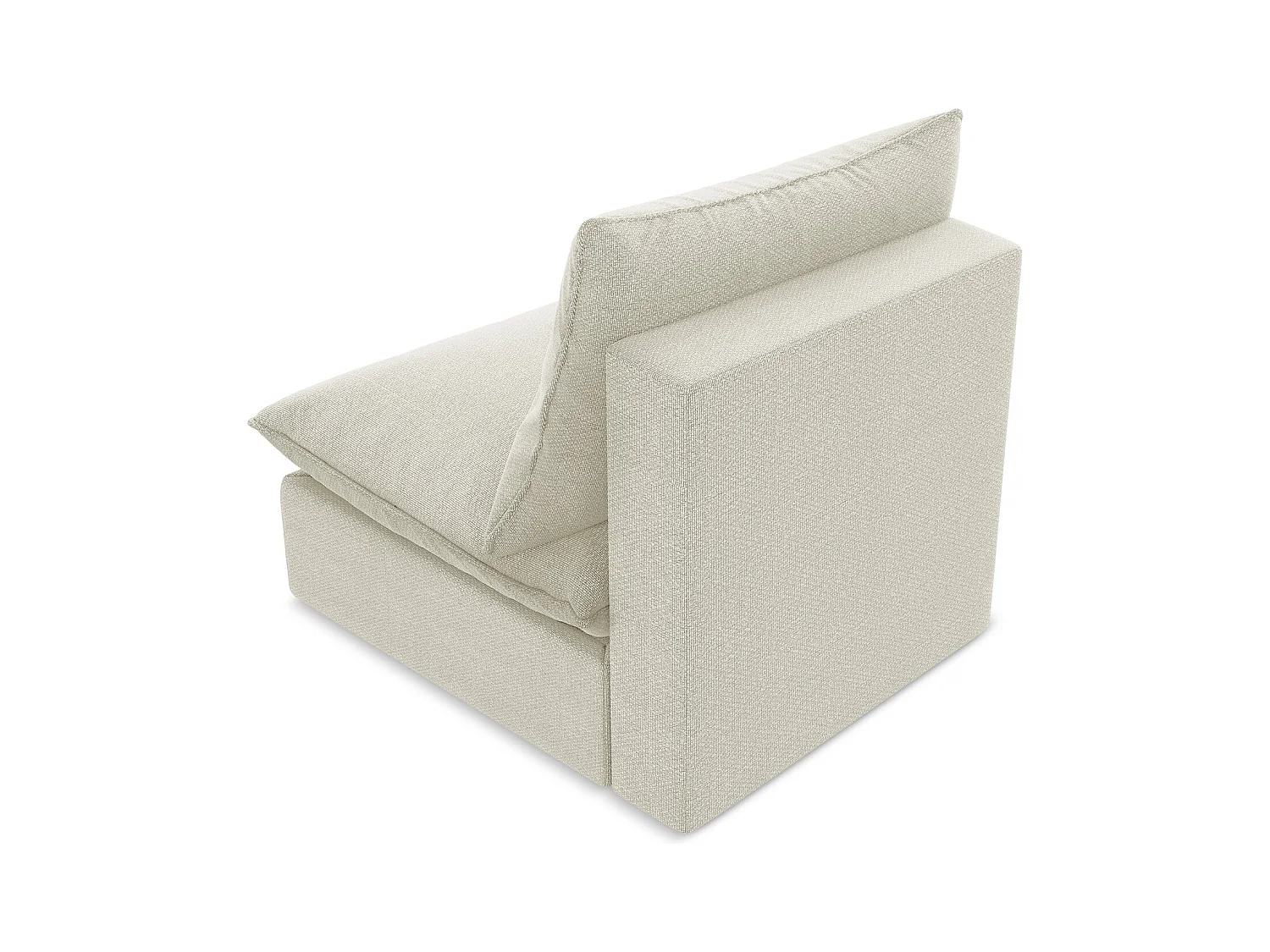 Fauteuil pour canapé modulable en tissu bouclette - sable - MANAO