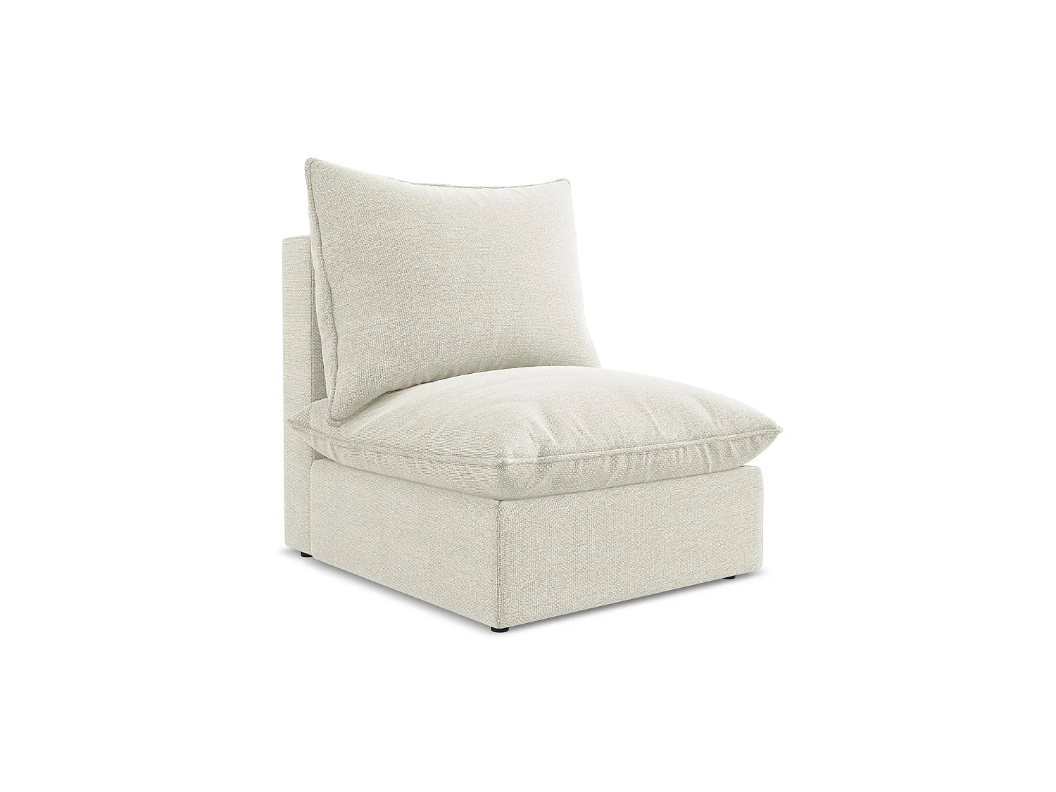 Fauteuil pour canapé modulable en tissu bouclette - sable - RAVENNA