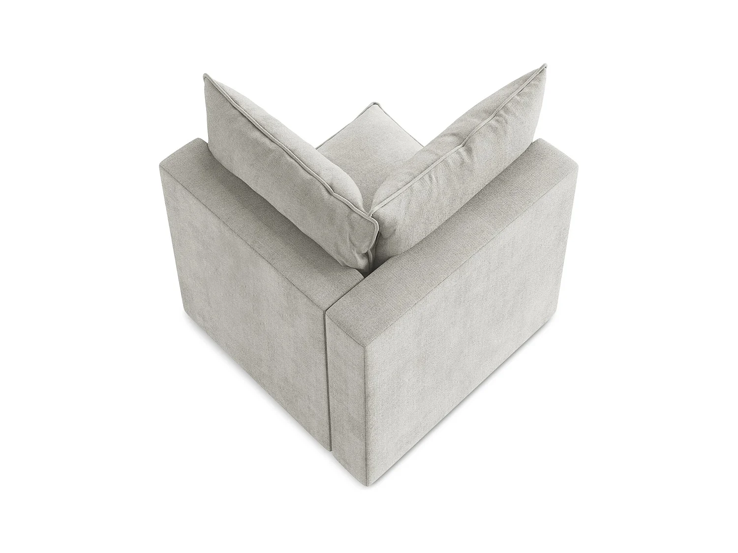 Fauteuil d'angle pour canapé modulable en tissu texturé - gris clair - MANAO