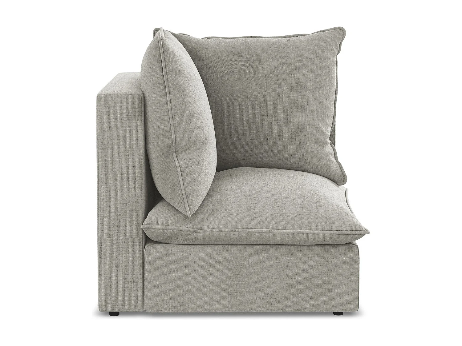 Moduł narożny - z tkaniny strukturalnej - jasny szary - MANAO