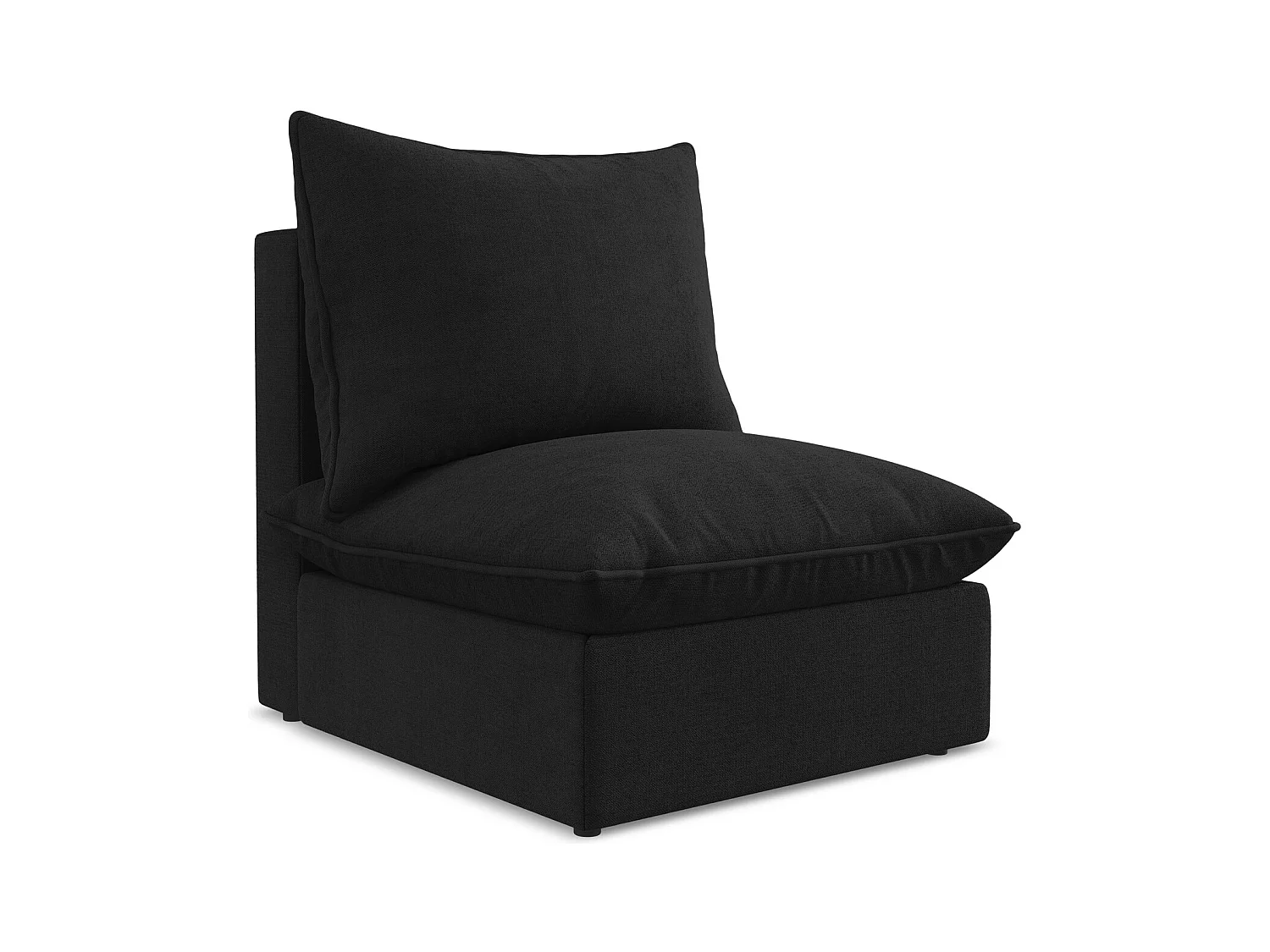 Fauteuil pour canapé modulable en tissu texturé - noir - MANAO